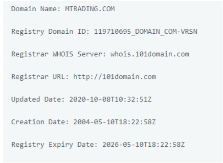 MTrading - регистрация домена