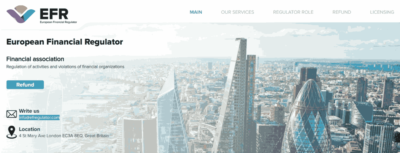 European Financial Regulator  - сайт компании