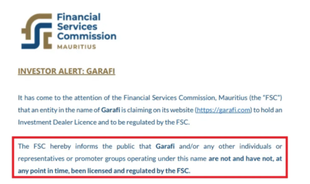 регистрации и лицензии Garafi