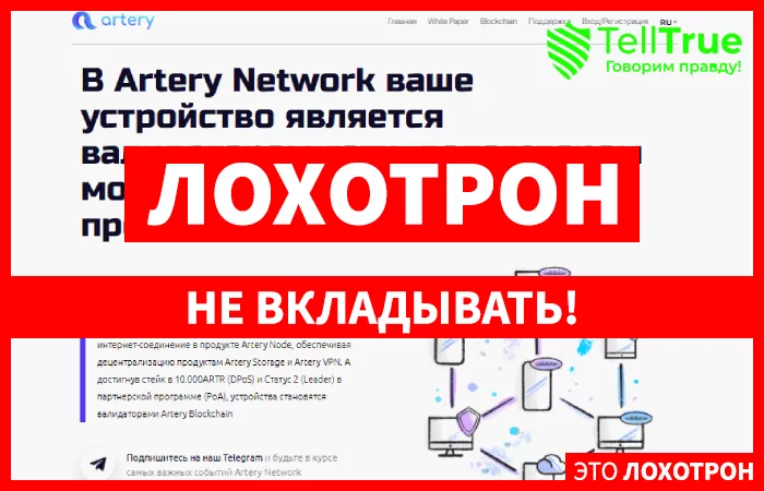 Artery Network – обычная пирамида, хорошо замаскированная под инвестиционный проект