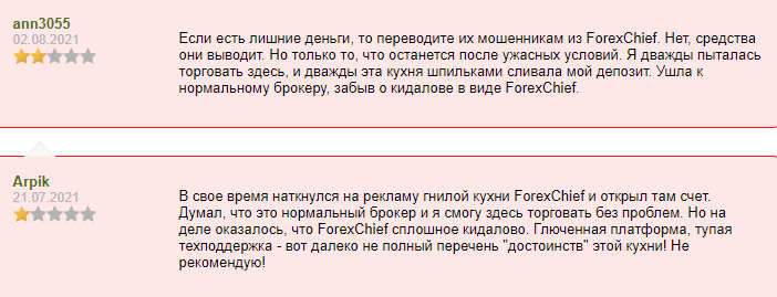 мнение клиентов о ForexChief