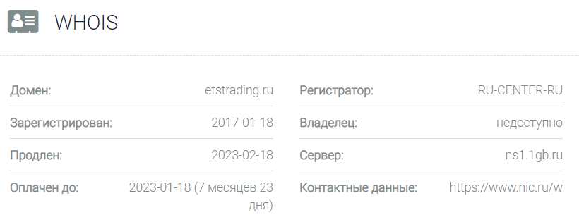 ETSTrading Ru сайт