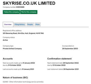 Sky Rise Group регистрация 