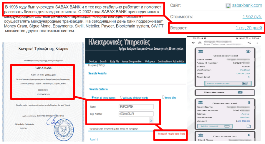 SABAX BANK доказательства мошенничества 