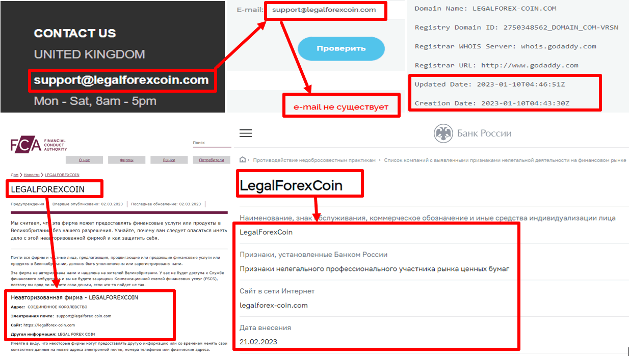LegalForexCoin признаки нелегального участника рынка ценных бумаг