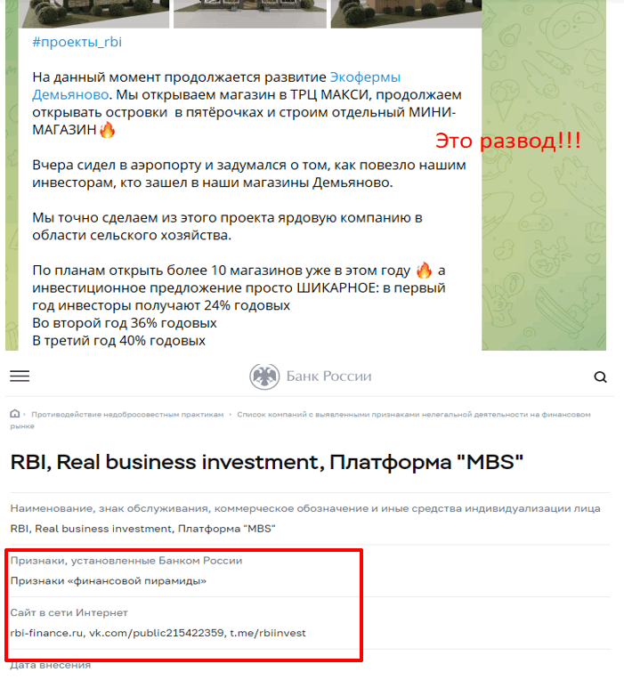 RBI — инвестиции в бизнес пирамида