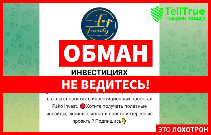 TOP FAMILY CHANNEL ЗАРАБОТОК НА ИНВЕСТИЦИЯХ