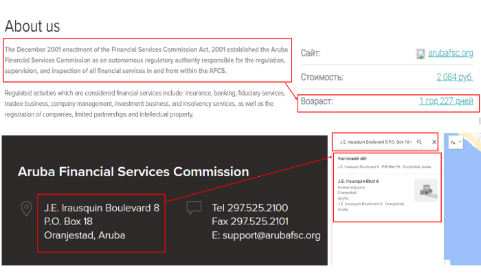Aruba Financial Services Commission липовый регулятор