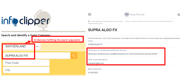 SUPRA ALGO FX регистрация и лицензия 