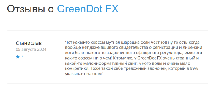 GreenDot FX отзывы