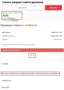 Cicdigital (cicdigital.net) лжеброкер! Отзыв TellTrue