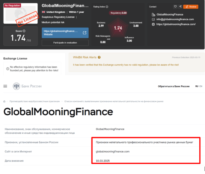 GlobalMooningFinance обман