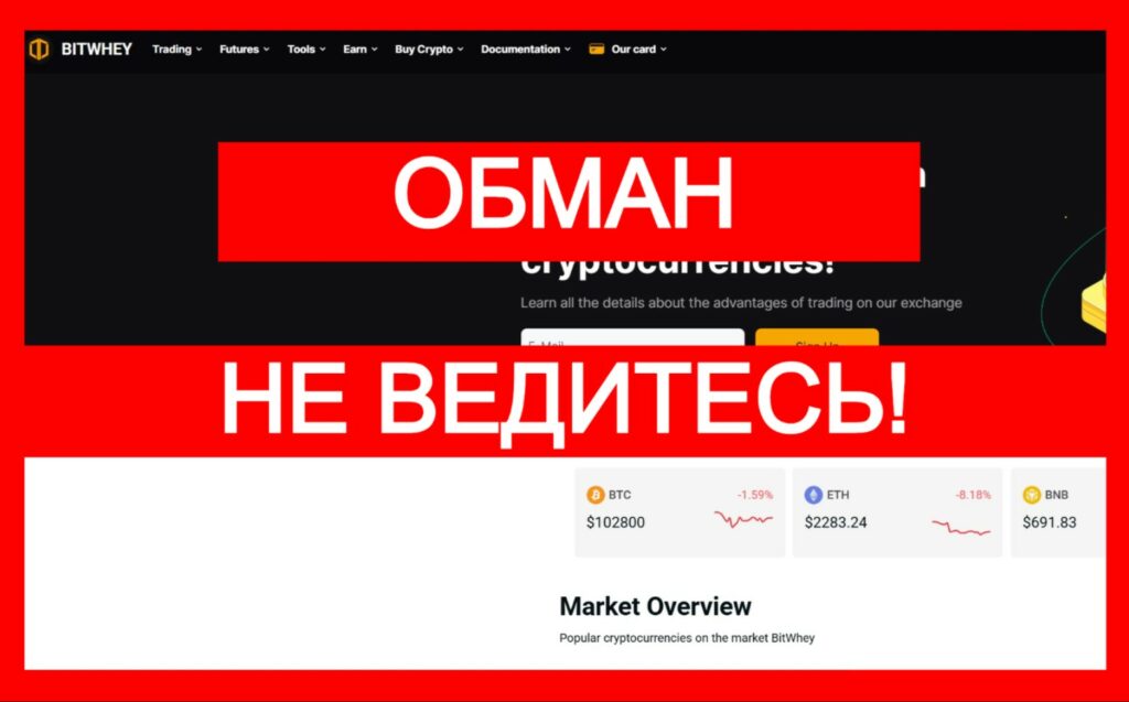 Лжебиржа BitWhey (bitwhey.com) — фальшь и примитивный обман!