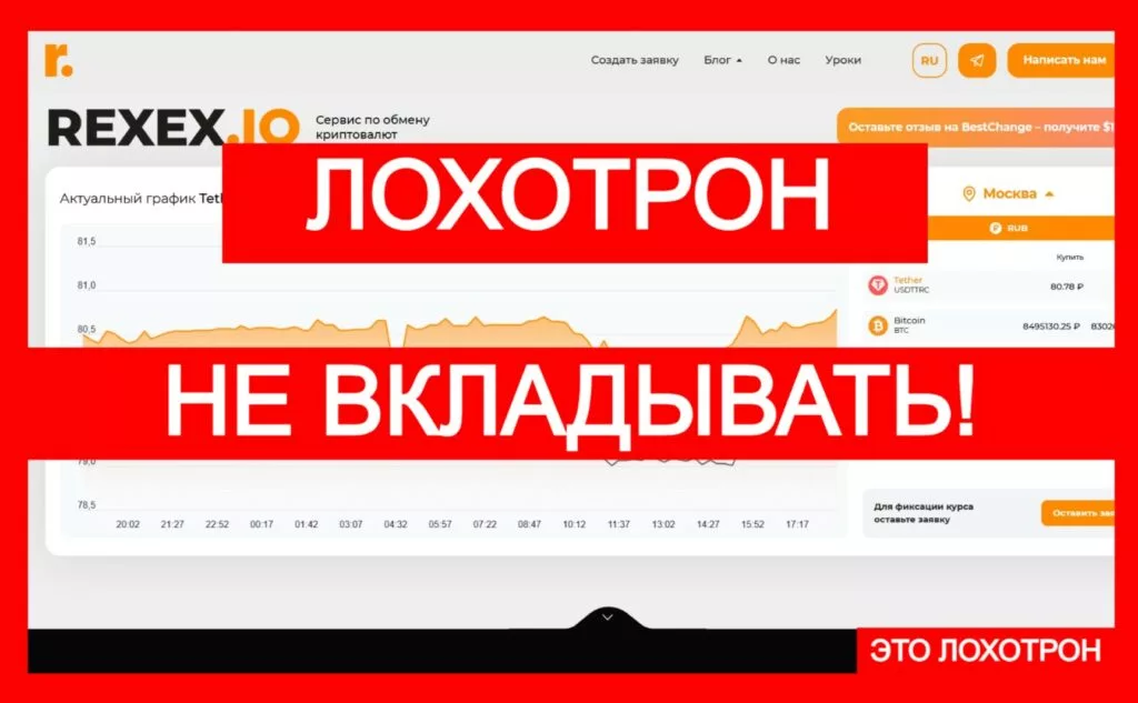Лжеобменник REXEX.IO (rexex.io) — фальшивка и обман криптотрейдеров!