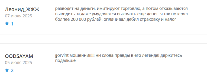 Gorvint отзывы