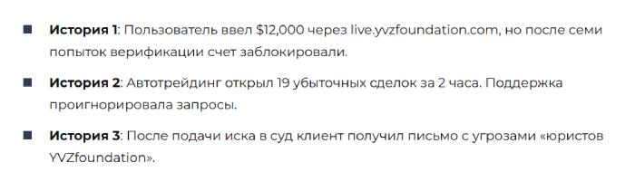 YVZfoundation отзывы