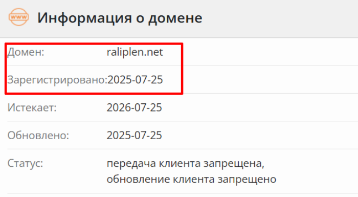 Raliplen возраст 