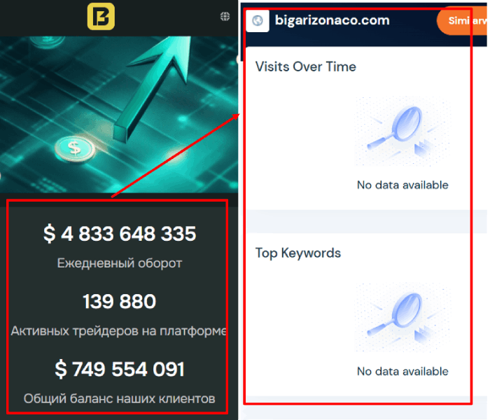 Bigarizonaco статистика