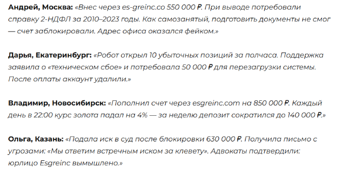 Esgreinc отзывы