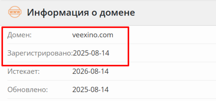 Veexino возраст 
