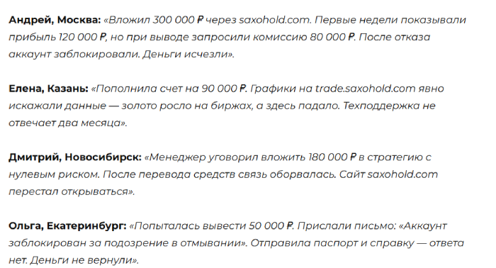 Saxohold отзывы