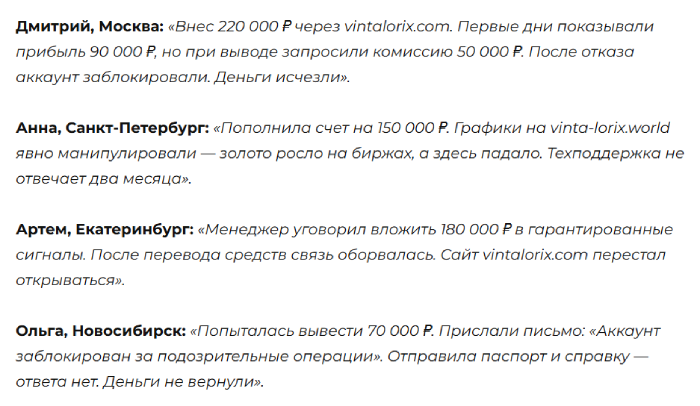 Vintalorix отзывы