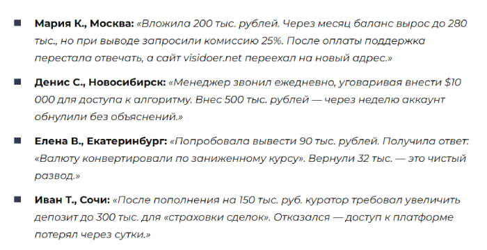 Visidoer отзывы