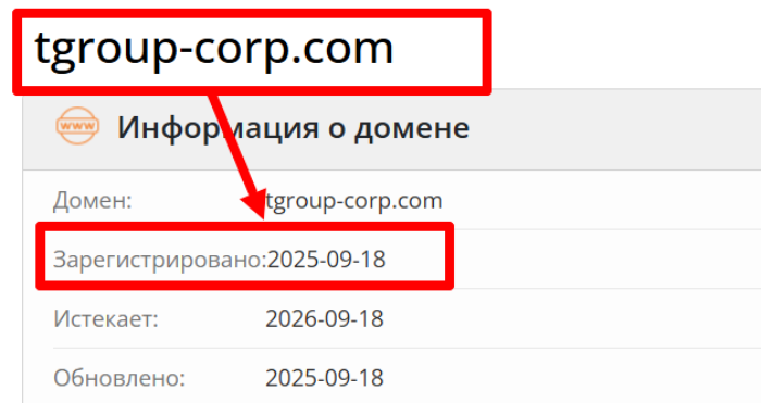 Tgroup Corp возраст 