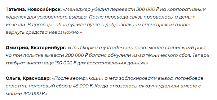 Мошеннический брокер iTrader Global (itrader.com) Отзывы и возврат денег! 10 iTrader Global отзывы