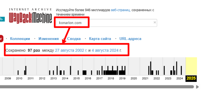 Konarion веб архив