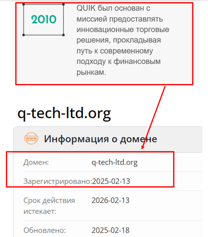 Мошеннический брокер Quik (q-tech-ltd.org) Отзывы и возврат денег! 6 Quik возраст