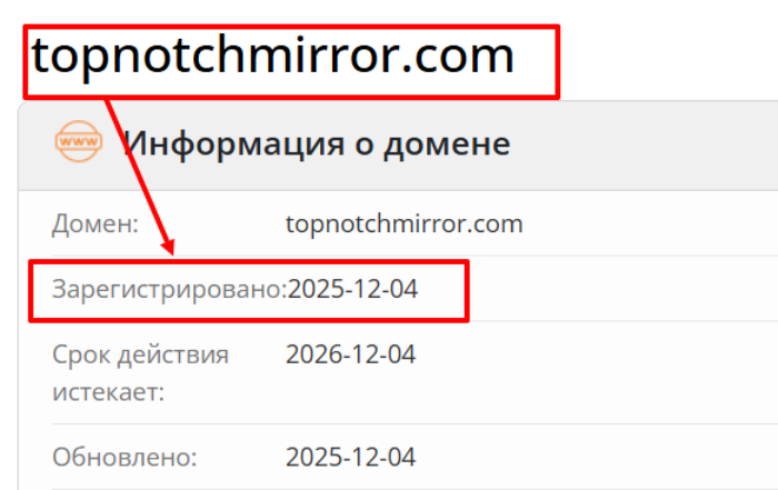 Topnotchmirror Copy возраст 
