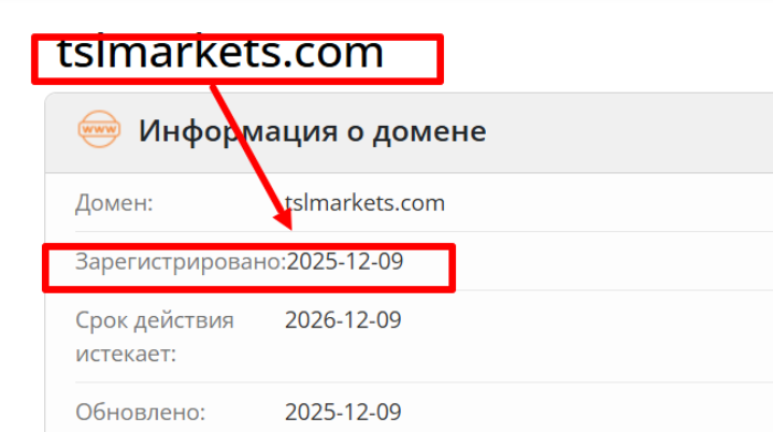Tslmarkets возраст 