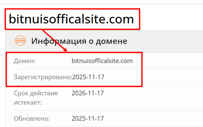 Мошеннический брокер Bitnuisofficalsite (bitnuisofficalsite.com) Отзывы и возврат денег! 6 Bitnuisofficalsite возраст