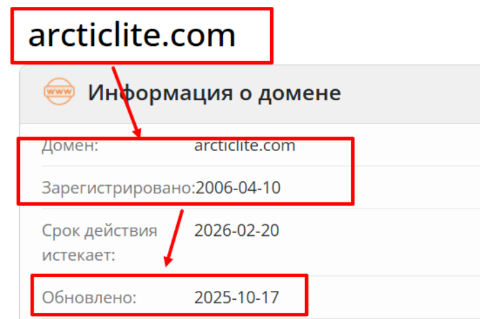 ArcticLite возраст 