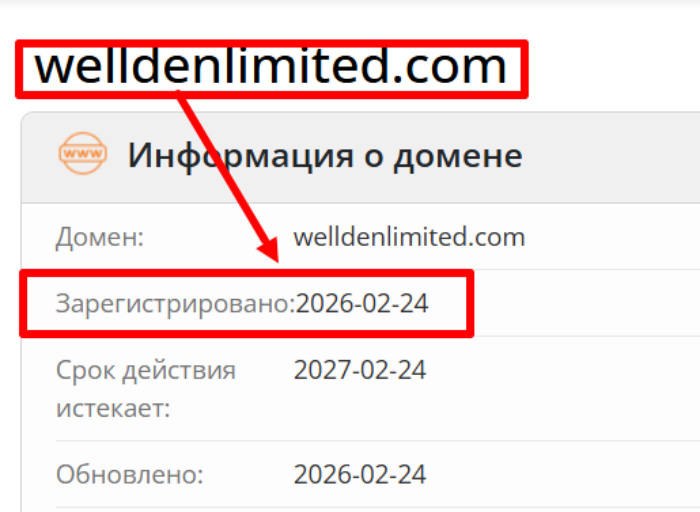 Мошеннический брокер Wellden Limited (welldenlimited.com) Отзывы и возврат денег! 6 Wellden Limited возраст
