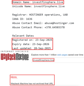 Фальшивый брокер InvestFinSphere (investfinsphere.live). Отзывы и возврат денег