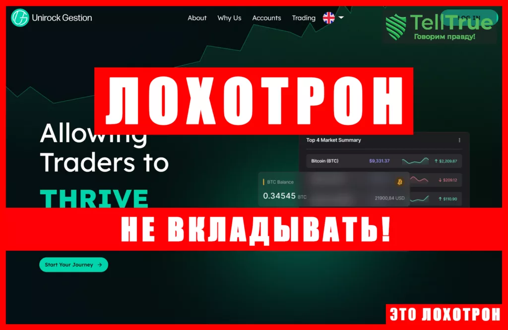 Мошеннический брокер Unirock Gestion (unirockgestion.com). Отзывы и возврат денег