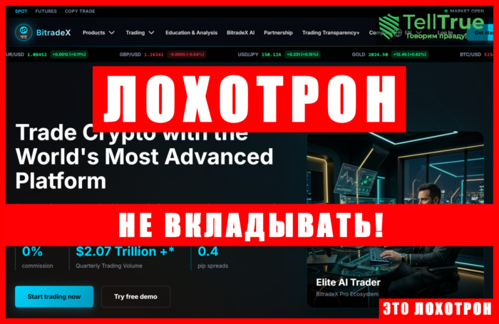 Лжеброкер BitradeX (foryou-anywhere.space). Отзывы и возврат денег