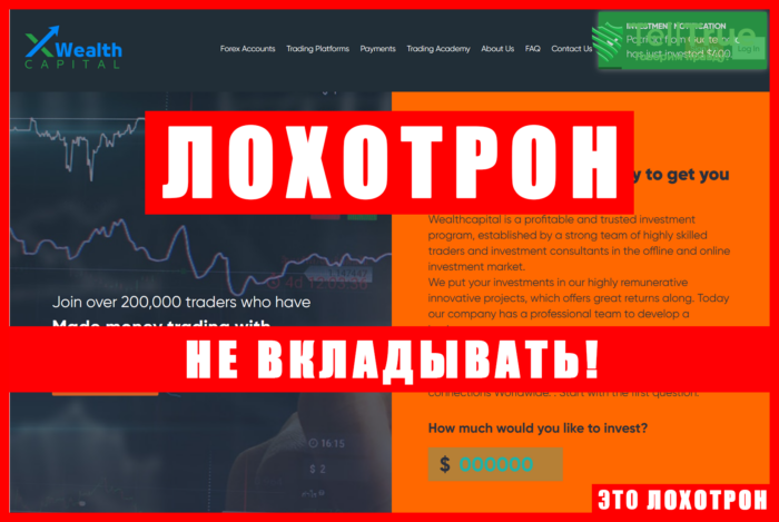 Аферистский брокер Wealth Capital (wealthcapital.live). Отзывы и возврат денег