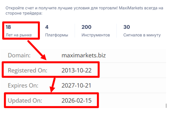 Мошеннический брокер MaxiMarkets (maximarkets.biz) Отзывы и возврат денег! 6 MaxiMarkets возраст