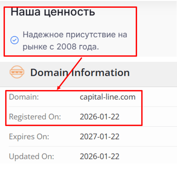 Мошеннический брокер Capital Line (capital-line.com) Отзывы и возврат денег! 6 Capital Line возраст