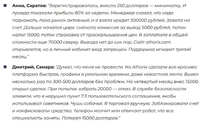 Aihorix отзывы