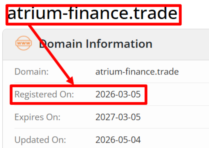 Мошеннический брокер Atrium Finance (info.atrium-finance.trade) Отзывы и возврат денег! 6 Atrium Finance возраст
