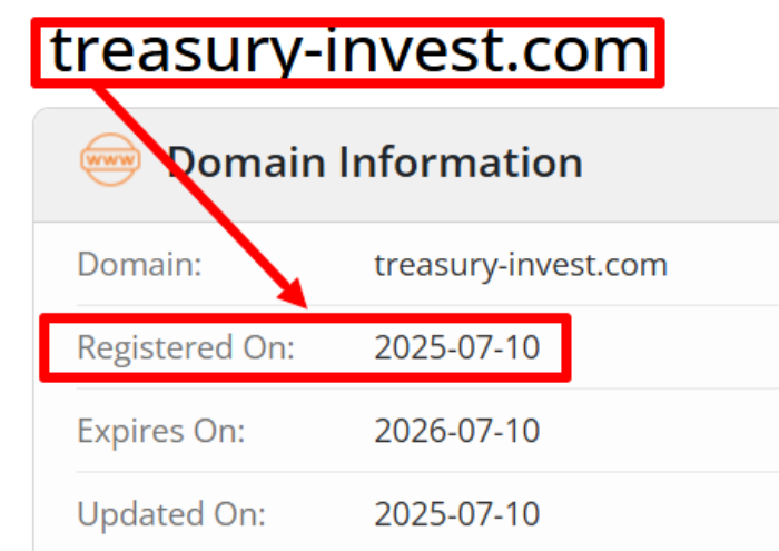 Мошеннический брокер Treasury Invest (treasury-invest.com) Отзывы и возврат денег! 6 Treasury Invest возраст