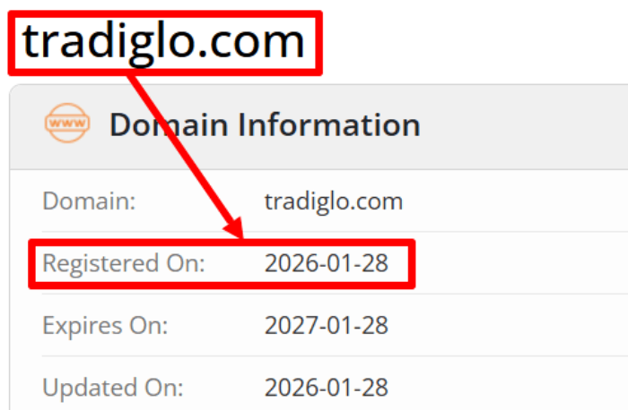 Мошеннический брокер TRADIGLO (tradiglo.com) Отзывы и возврат денег! 6 TRADIGLO возраст