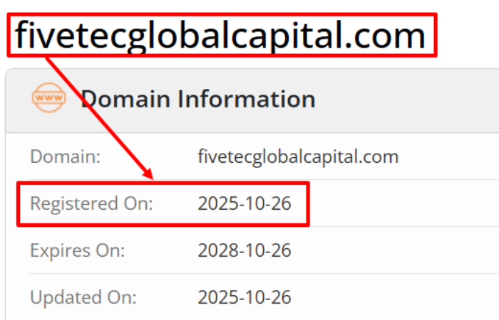 Мошеннический брокер FiveTec Global Capital (fivetecglobalcapital.com) Отзывы и возврат денег! 6 FiveTec Global Capital возраст