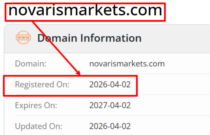 Мошеннический брокер NovarisMarkets (novarismarkets.com) Отзывы и возврат денег! 6 NovarisMarkets возраст