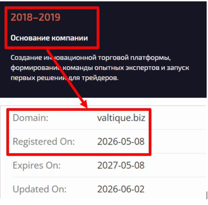 Мошеннический брокер Valtique (valtique.biz) Отзывы и возврат денег! 7 Valtique возраст