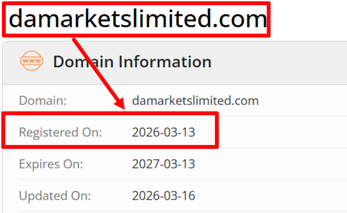 Мошеннический брокер Damarkets (damarketslimited.com) Отзывы и возврат денег! 6 Damarkets возраст